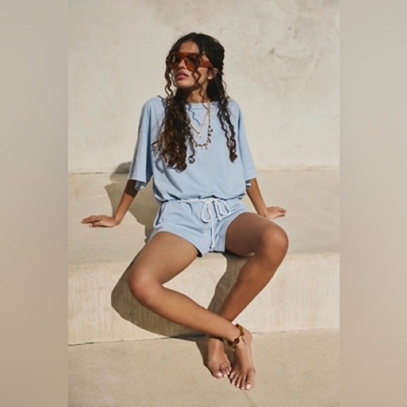 Free People Monet Romper- Blue Snowflake- NWT- Size Small - Picture 1 of 3